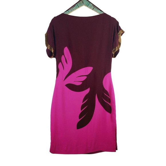 Diane Von Furstenberg Poppie *RARE* Chiffon Copper Beaded Sleeve Dress, 6 - Picture 2 of 8